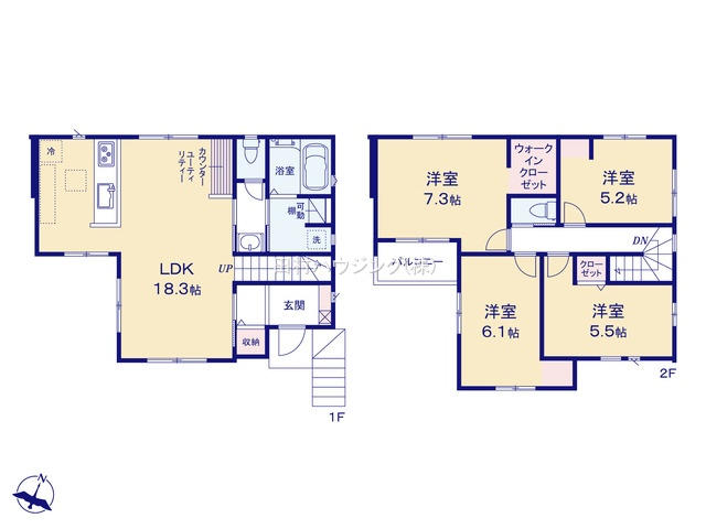 上福岡駅 徒歩17分 構造:木造土地面積:99.04平米 ( 29.95坪 ) 建物面積:98.22平米 ( 29.71坪 )