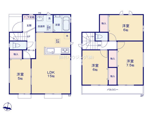 上福岡駅 徒歩20分 構造:木造土地面積:95.06平米 ( 28.75坪 ) 建物面積:92.74平米 ( 28.05坪 )