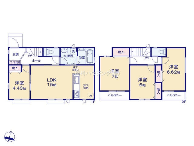 上福岡駅 徒歩20分 構造:木造土地面積:108.09平米 ( 32.69坪 ) 建物面積:92.94平米 ( 28.11坪 )